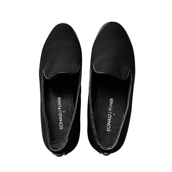 Donald J Pliner Womens Slip On Platform Loafer Shoes Black 5.5 M