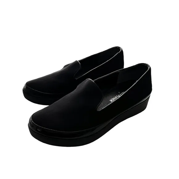Donald J Pliner Womens Slip On Platform Loafer Shoes Black 5.5 M