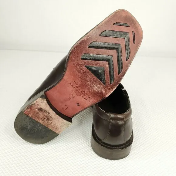 Donald J Pliner Brown Leather Loafers Shoes