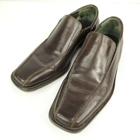 Donald J Pliner Brown Leather Loafers Shoes