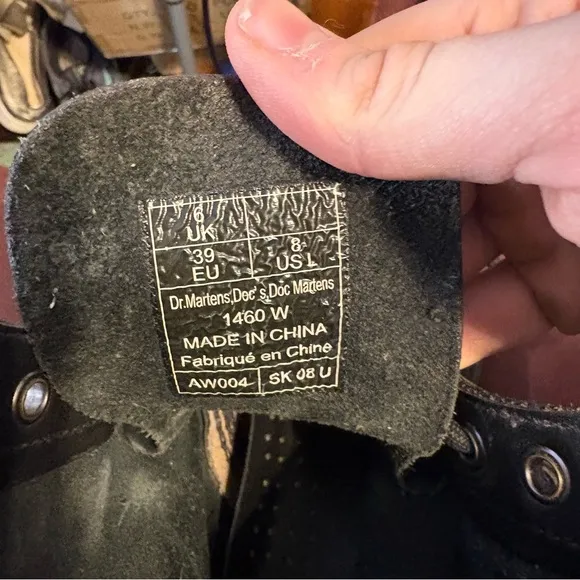dr martens 1460 womens size 8 shoes black leather comfort combat boots