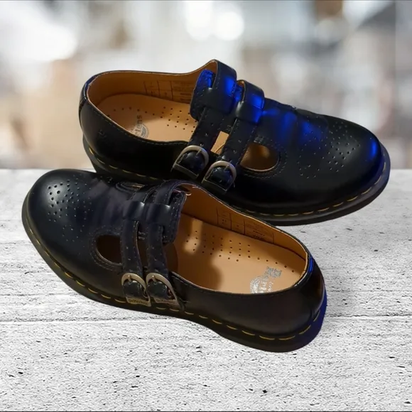 Dr Martens 8065 Mary Janes T Strap 2 Buckles Size 9L