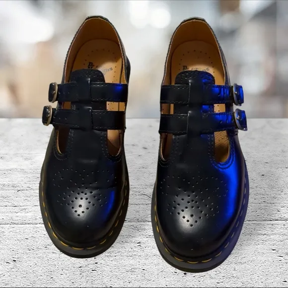 Dr Martens 8065 Mary Janes T Strap 2 Buckles Size 9L