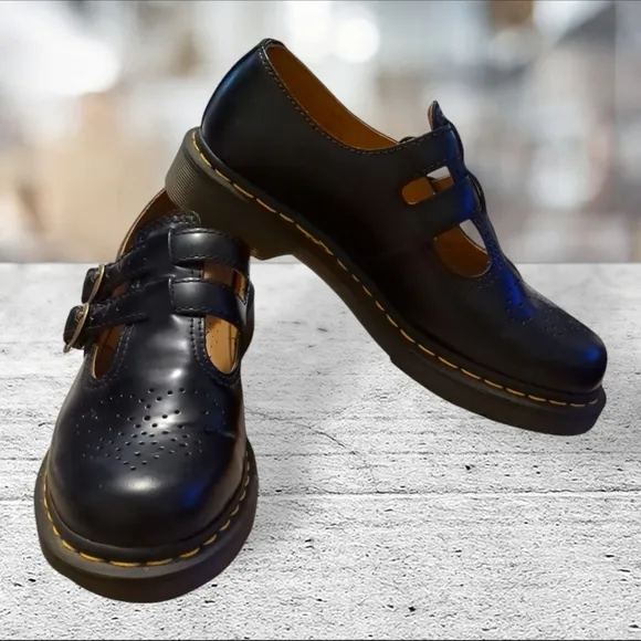 Dr Martens 8065 Mary Janes T Strap 2 Buckles Size 9L