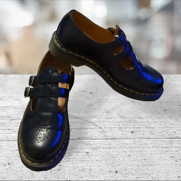 Dr Martens 8065 Mary Janes T Strap 2 Buckles Size 9L