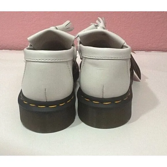 Dr Martens Adrian Tassel  Leather Loafers White Ladies US‎ Size 6 New