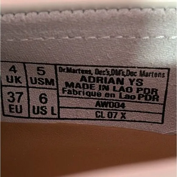 Dr Martens Adrian Tassel  Leather Loafers White Ladies US‎ Size 6 New