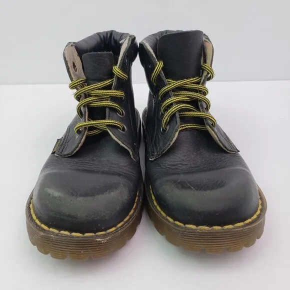 Dr Martens Boys Size 13 Black Leather Made In England Casual Hi Boot Shoes