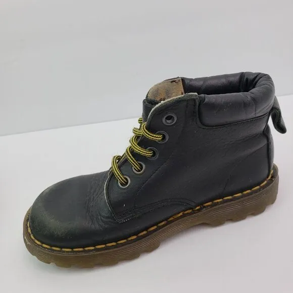 Dr Martens Boys Size 13 Black Leather Made In England Casual Hi Boot Shoes