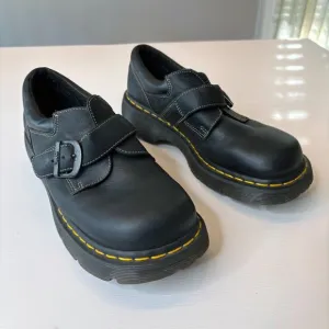 Dr. Martens Women's Monk Strap Black Leather Oxford Shoes Clogs US Size 9