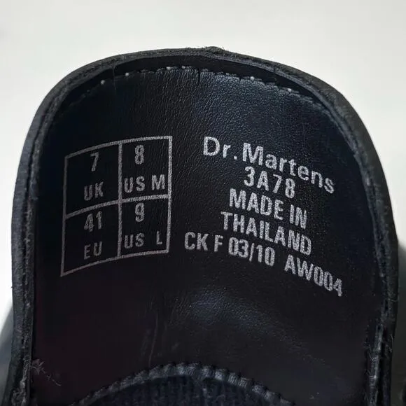 Dr. Martens Women's Monk Strap Black Leather Oxford Shoes Clogs US Size 9