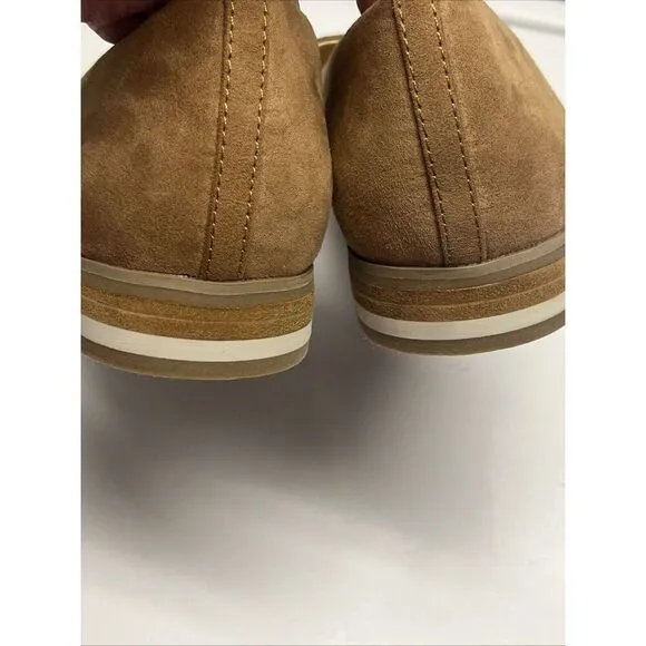 Dr Scholls 9M Emilia Pointed Toe Slip-On Tan Flat Loafer Comfort Shoes