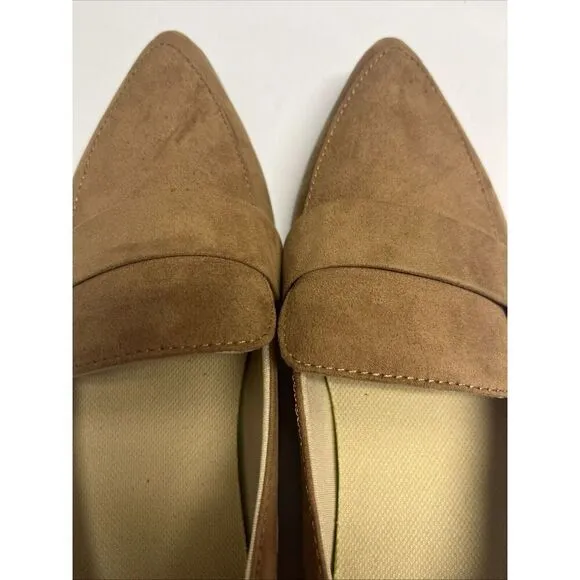 Dr Scholls 9M Emilia Pointed Toe Slip-On Tan Flat Loafer Comfort Shoes