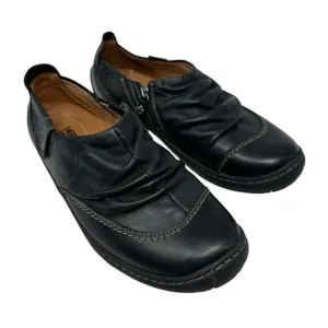 Earth Kalso Invoke Black Leather Slip On Loafers with Zippers Size 8.5 NWT