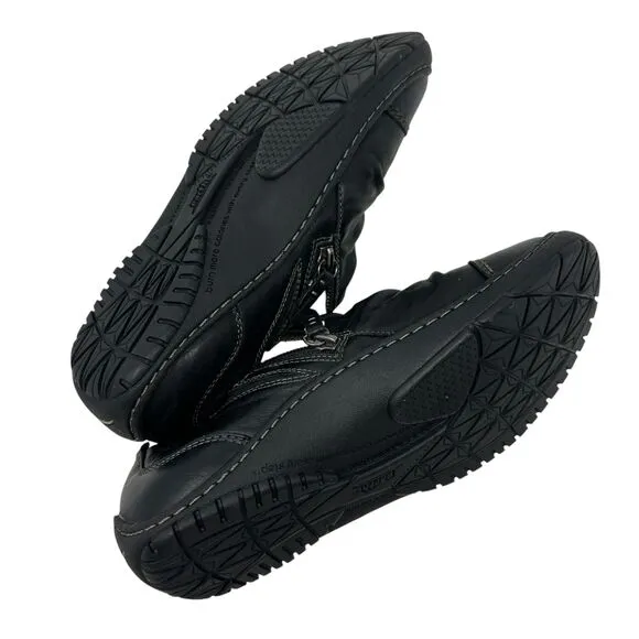 Earth Kalso Invoke Black Leather Slip On Loafers with Zippers Size 8.5 NWT