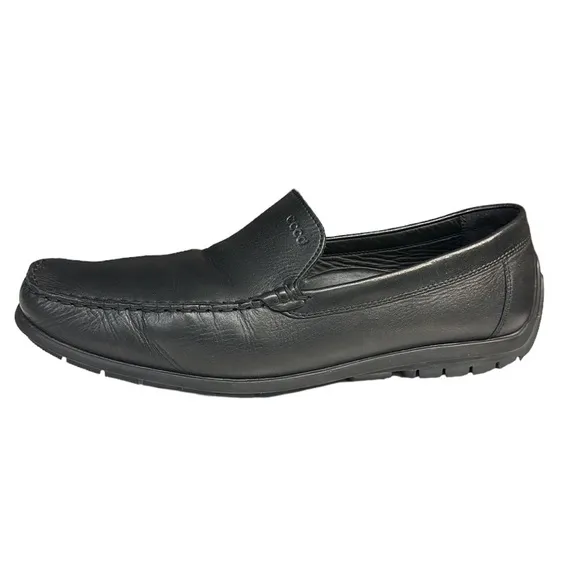 ECCO Black Slip On Driving Racing Loafers Casual Comfort Shoes US 11.5 EU 46 VGC
