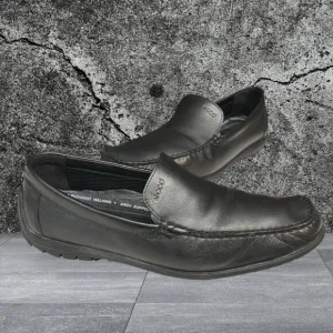 ECCO Black Slip On Driving Racing Loafers Casual Comfort Shoes US 11.5 EU 46 VGC