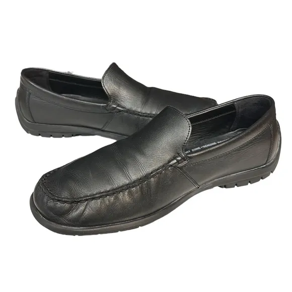 ECCO Black Slip On Driving Racing Loafers Casual Comfort Shoes US 11.5 EU 46 VGC