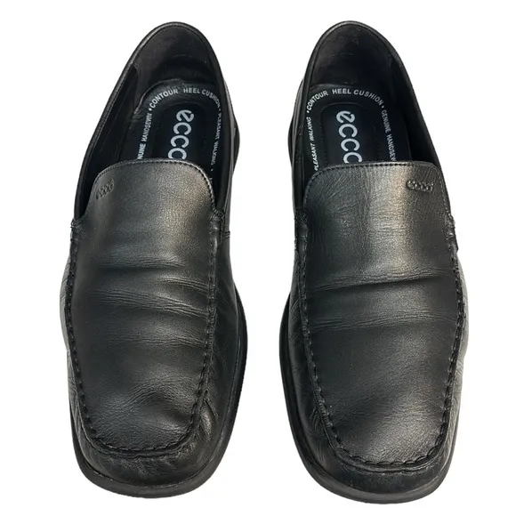 ECCO Black Slip On Driving Racing Loafers Casual Comfort Shoes US 11.5 EU 46 VGC