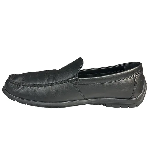 ECCO Black Slip On Driving Racing Loafers Casual Comfort Shoes US 11.5 EU 46 VGC