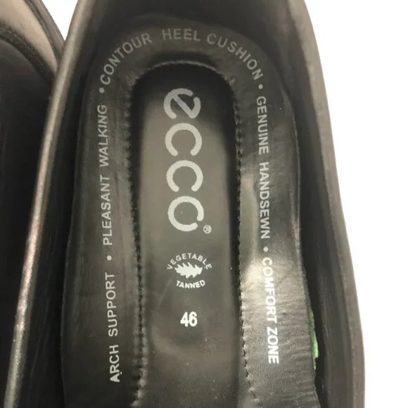 ECCO Black Slip On Driving Racing Loafers Casual Comfort Shoes US 11.5 EU 46 VGC