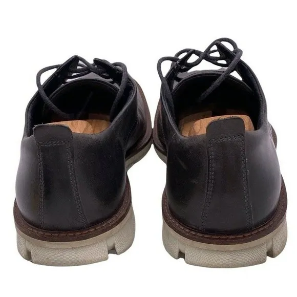 Ecco Shoes Men's 12-12.5 EU 46 Brown Leather Comfort Lace Up Loafer