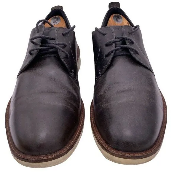 Ecco Shoes Men's 12-12.5 EU 46 Brown Leather Comfort Lace Up Loafer
