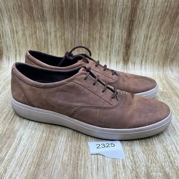 Ecco‎ Soft 7 Men's EU 45 US 11 Comfort Lace Up Brown White Sneakers Casual Shoes