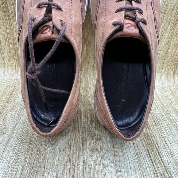 Ecco‎ Soft 7 Men's EU 45 US 11 Comfort Lace Up Brown White Sneakers Casual Shoes