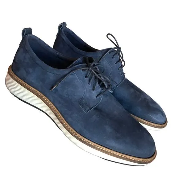 Ecco ST.1 Mens Hybrid Dark Blue Nubuck Casual Dress Shoes size EU 43
