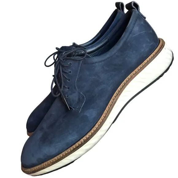 Ecco ST.1 Mens Hybrid Dark Blue Nubuck Casual Dress Shoes size EU 43