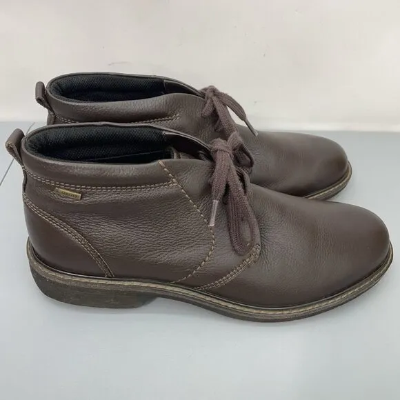 Ecco Turn Ankle Chukka Boots Waterproof Leather Brown Mens 44 US 10 10.5