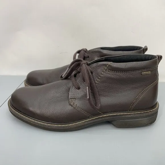 Ecco Turn Ankle Chukka Boots Waterproof Leather Brown Mens 44 US 10 10.5
