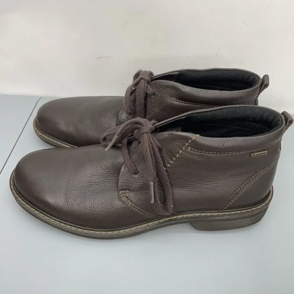 Ecco Turn Ankle Chukka Boots Waterproof Leather Brown Mens 44 US 10 10.5