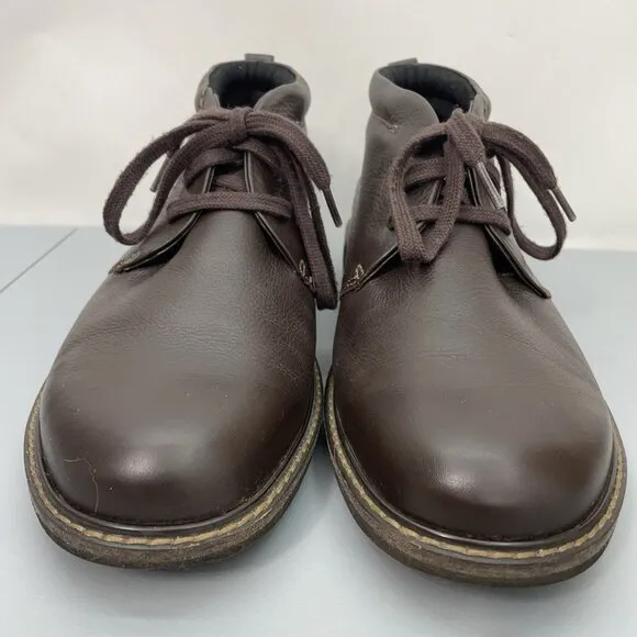 Ecco Turn Ankle Chukka Boots Waterproof Leather Brown Mens 44 US 10 10.5
