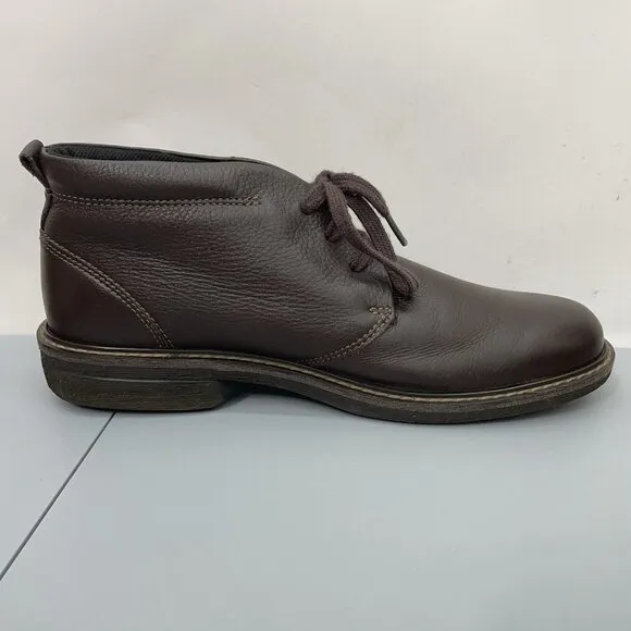 Ecco Turn Ankle Chukka Boots Waterproof Leather Brown Mens 44 US 10 10.5