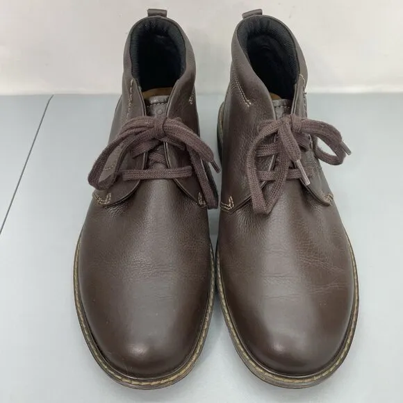 Ecco Turn Ankle Chukka Boots Waterproof Leather Brown Mens 44 US 10 10.5