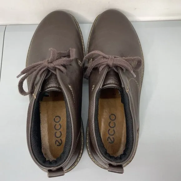 Ecco Turn Ankle Chukka Boots Waterproof Leather Brown Mens 44 US 10 10.5