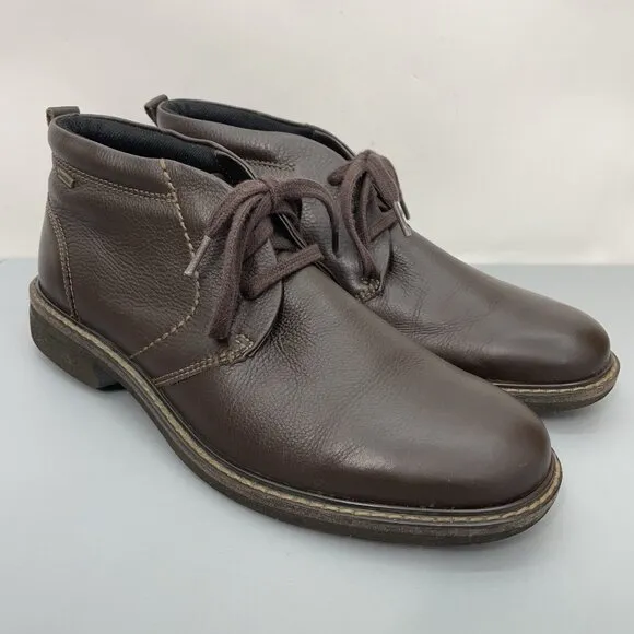 Ecco Turn Ankle Chukka Boots Waterproof Leather Brown Mens 44 US 10 10.5