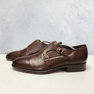 Ecco Vitrus Shoes Mens 10 Extra Width Loafer Brown Leather Mondial Monk Strap