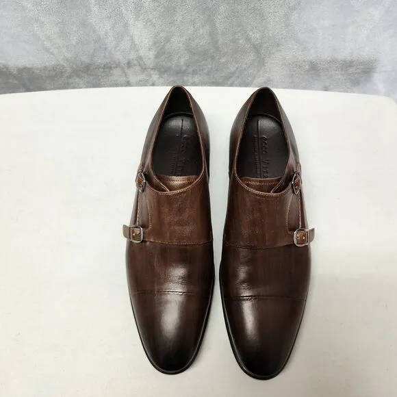 Ecco Vitrus Shoes Mens 10 Extra Width Loafer Brown Leather Mondial Monk Strap