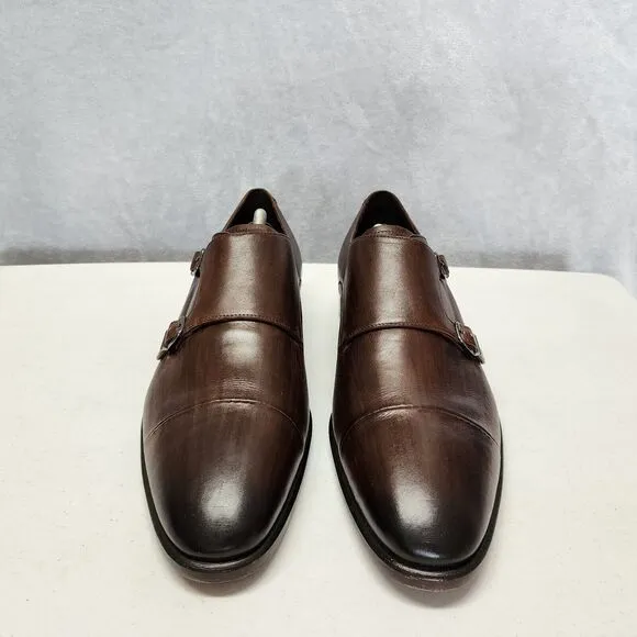 Ecco Vitrus Shoes Mens 10 Extra Width Loafer Brown Leather Mondial Monk Strap