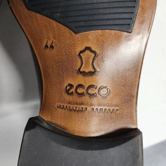 Ecco Vitrus Shoes Mens 10 Extra Width Loafer Brown Leather Mondial Monk Strap