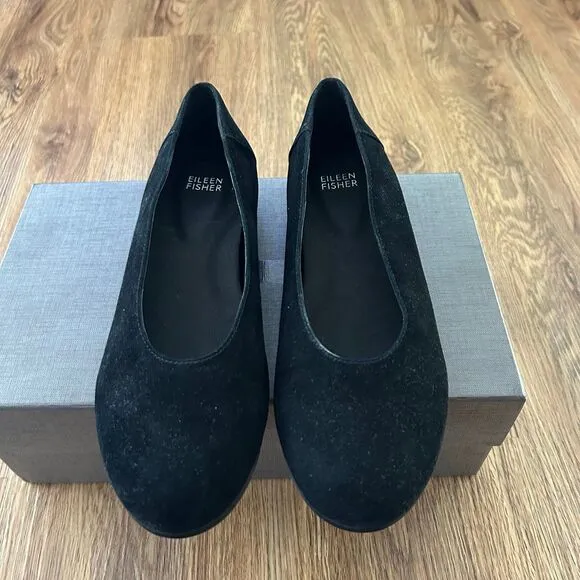 EILEEN FISHER black flats slip on shoes women’s 8 new