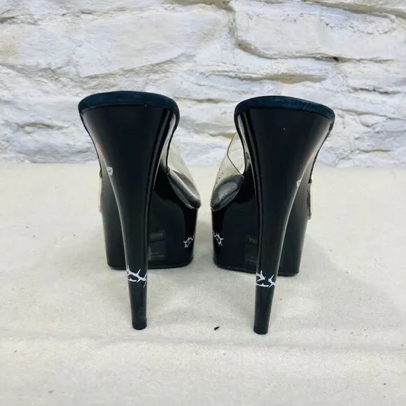 Ellie 6&quot; Tattoo Print Peep Toe Ankle Strap Heels Adult Women Shoes 608 Passion