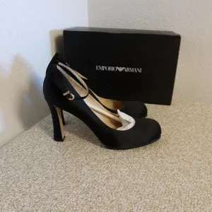 Emporio Armani Black Satin Shoes