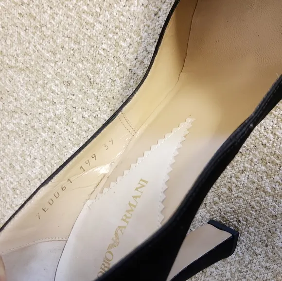 Emporio Armani Black Satin Shoes