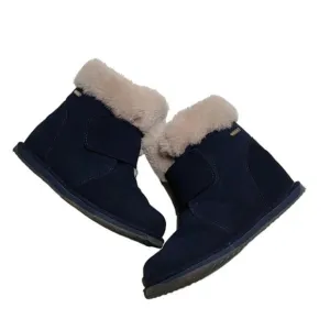 Emu Australia Sommers Dark Blue Suede Merino Wool Lined Waterproof Boots K3