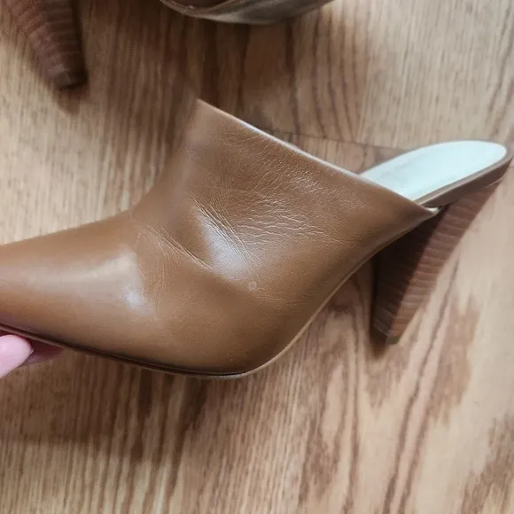 EUC ABLE Brown Cognac Leather Mules, Size 9