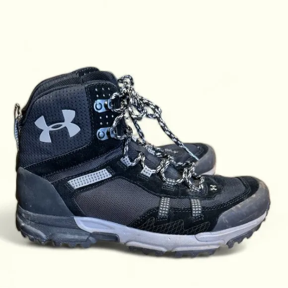 EUC Under Armour Post Canyon Mid Waterproof Hiking Boots, Black, Women's